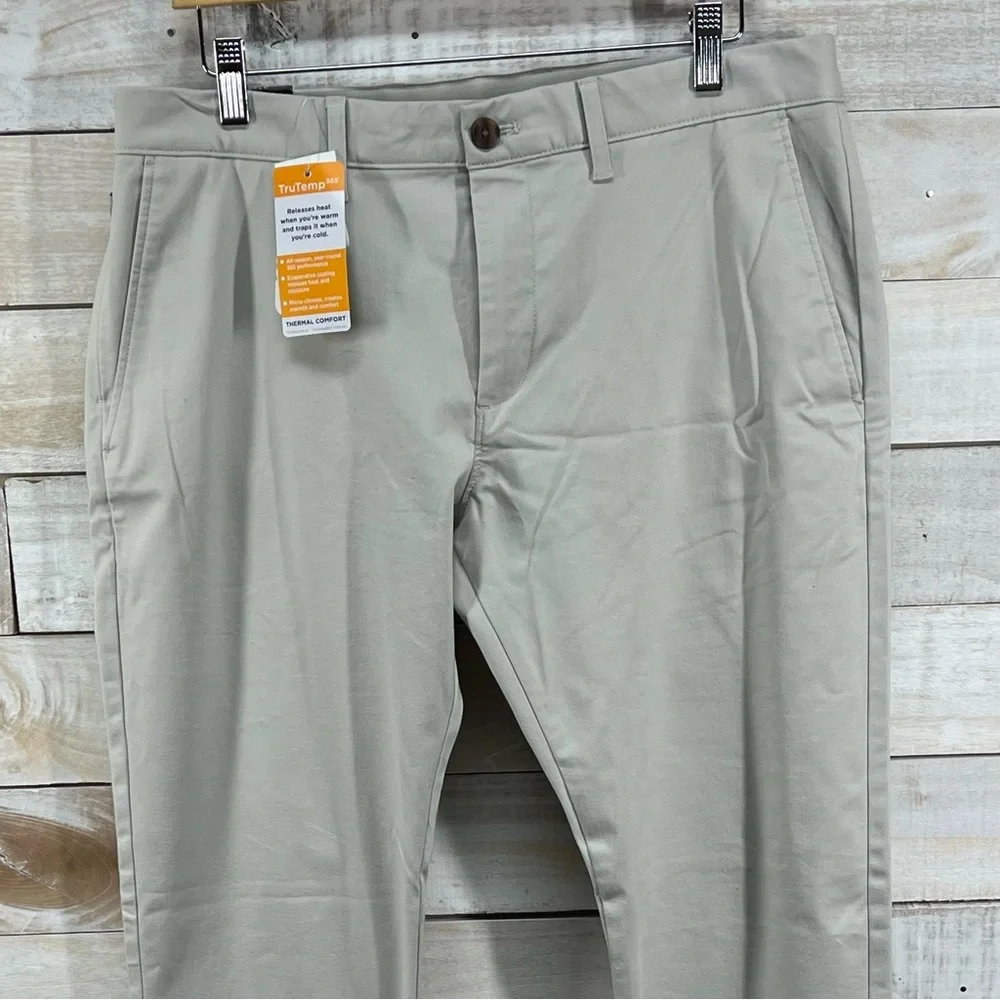 J Crew TruTemp 365 Pants‎ Mens 33x32 Beige Khaki Chino Slim Thermal Comfort NWT